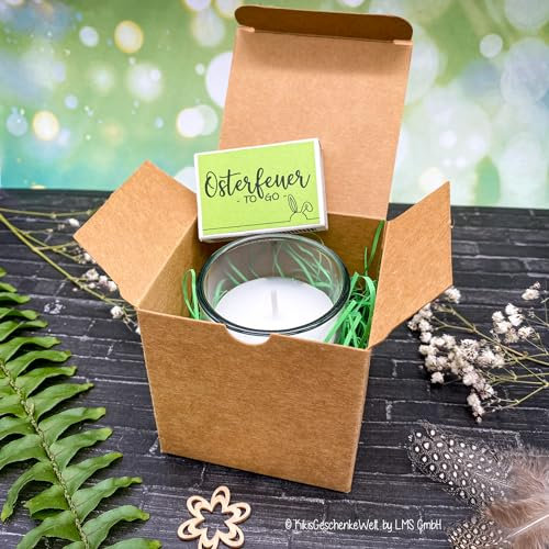 Osterfeuer to go Kerze mit Schriftzug - Ostergeschenk, Mitbringsel, Ostern, Gastgeschenk