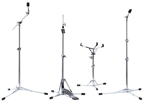 Fame Drum Hardware Set, Flat Base, Zugband, Einstellbare Federspannung, Hi-Hat, Galgenbecken, Snare, Beckenständer