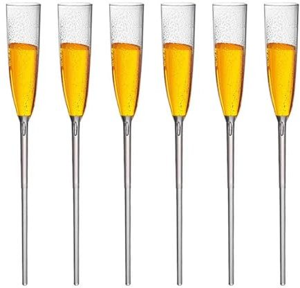 Rrlihjgu Flytande champagneglas, flytande champagneflöjter, champagneglas i pool, akryl champagneglas, vinflöjter, 6 stycken - nyhet dryckesjuice sommar drickkopp för