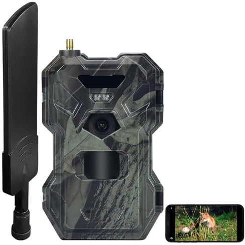 VisorTech Wildkamera mit SIM: 4G/LTE-Wildkamera mit 2K-Auflösung, 30 MP, PIR-Sensor, No-Glow-IR-LEDs (Überwachungskamera SIM, mit Akku, Funk Bewegungsmelder)