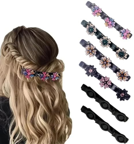 CPJJ 6 Stück Entenschnabel Haarspange mit Strass, barrette clip haarspange barrette hair clip haarklammer Damen Mädchen Haarklammer Haarspange mit Kristallblume