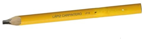 Brightium Lápiz de carpintero 18 cm, trazo preciso, punta afilada, ideal para marcar, medir y dibujar en madera y otros materiales.