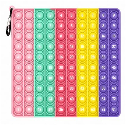 jiuzcare Pop It Push Pop Bubble Fidget Toys Antistress Sensory Silikon Leksak Multicolor Pedagogisk Multiplikation för Matematik Avkopplande Popit Vuxna och Barn, Macaron