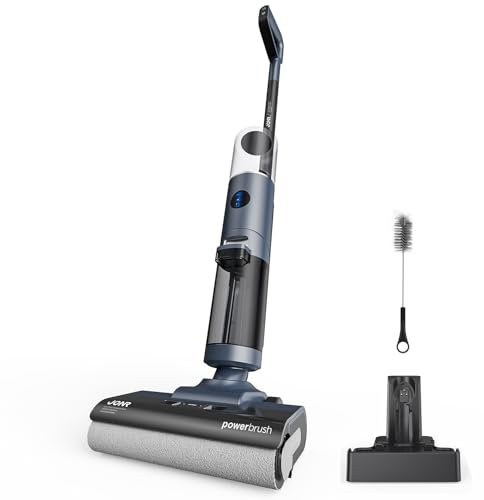 JONR ED12 Pro Nass Trockensauger Akku, Kabelloser Saugwischer, Dreikantenreinigung, Heißwasser-Selbstreinigung Heißluft-Trocknung, 850mL Wassertank, Anti-Verwirrungs-Haar für Hartböden, Tierhaare