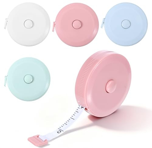 IANFAN 4 Stück Massband Körper, Einziehbares Schneidermaßband Maßband Nähen Measuring Tape zum Messen von Länge, Brust, Taille usw,in cm und inch(200cm/79in)