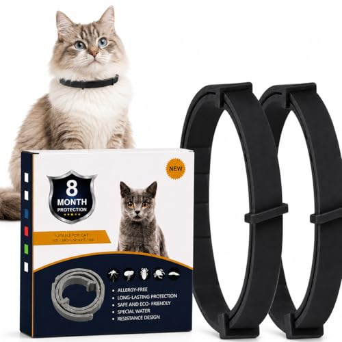 Black Botanical Cat Collar 2 Pack, Adjustable 38 cm Essential Oil Scent Collars for Cats, Lightweight Water-Resistant Breakaway for Indoor Outdoor Daily Wear