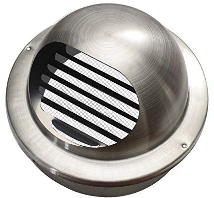 MB624 - Edelstahl Ablufthaube Lüftungsgitter in 18 Ausführungen/Varianten (rund Rohranschluss Ø 70mm)