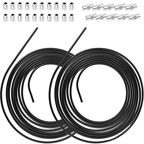 Easyhomie 10m Schwarzes Bremsleitung Set, Ø 4,75mm Bremsrohr mit 20 Verschraubungen und 10 Verbinder für Bördel F