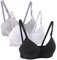Yintry Lot de 3 Soutiens-Gorge de Sport en Coton pour Adolescentes avec Sangle Amovible réglable et Soutien-Gorge d'entraînement sans Fille A-Cup