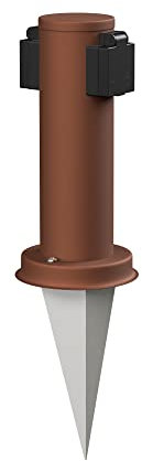 ledscom.de Colonne de Prises de Jardin PORU avec Piquet de Terre pour l'extérieur, 2X, Acier Inoxydable, Brun, Rond, 27cm