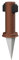 ledscom.de Columna de Toma de Corriente para jardín PORU con Pica de Tierra para Exterior, 2 Veces, Acero Inoxidable, marrón, Redonda, 27cm