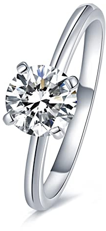 Mejewri Moissanite Engagement Rings 925 Sterling Silver Rings Promise Wedding Rings for Women 1ct M1/2