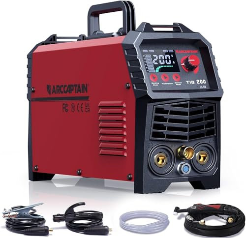 ARCCAPTAIN DC WIG Poste à souder 200 A mper IGBT – Allumage HF TIG WIG Poste à souder avec 200 A et MMA E-Hand, avec affichage LED numérique, soudage d'acier, acier inoxydable, etc