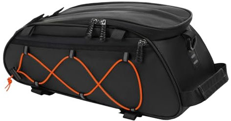 MOSISO Fahrradtasche mit 2 Abnehmbaren Fahrradkoffern,Wasserdicht Gepäckträger Fahrrad Kofferraum Kühlbox Ablagetasche Rücksitz Tasche,Gepäckträger Fahrrad Sattel Umhängetasche Radfahren, Schwarz