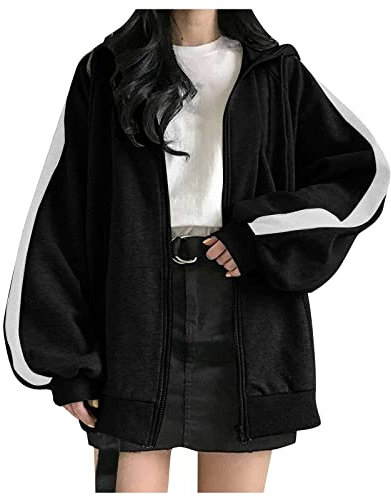LLonGao Damen Mantel Herbst Vintage Jacke Lederjacke Damen Teddyfleece Jacke Damen Schwarzer Mantel Damen Jacke Damen Schwarz Pailletten Blazer Damen Damen Mantel Winter Elegant (Black, S)
