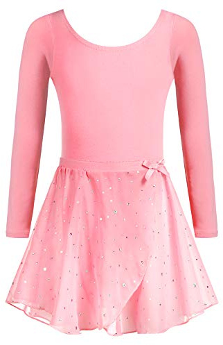 Arshiner Traje de Ballet Vestido de Ballet para Niñas de Dos Piezas Ropa de Ballet para Niños de Manga Corta Leotardo de Ballet de Algodón con Falda Tutú 3-11 Años