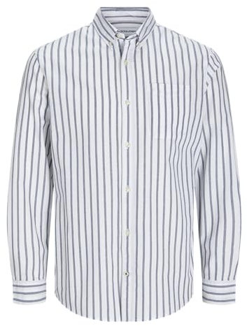 JACK & JONES Herren JJEOXFORD Shirt LS NOOS Langarmhemd 12182486,Ensign Blue,XXL