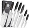 WILDMOK Set di coltelli da cucina a 7 pezzi professionale, set di coltelli da chef affilato in acciaio inossidabile tedesco con manico nero pakkawood, scatola regalo
