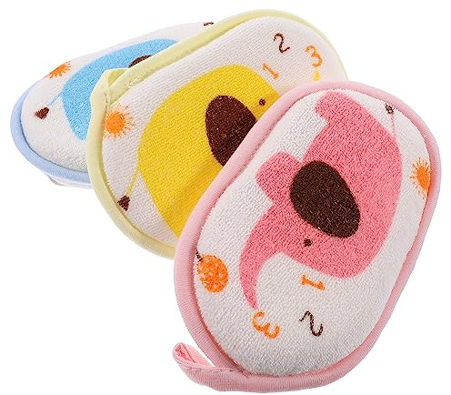 Healvian 6 Piezas cepillo baño para bebé gel baño limpio esponja baño toallas baño para bebés toalla baño almohadilla ducha almohadilla baño para bebé suave cepillar