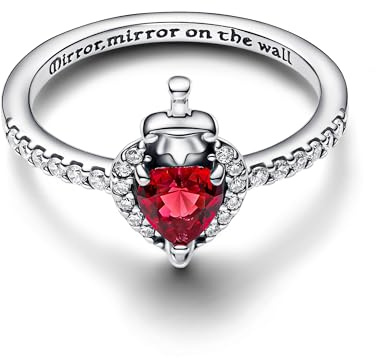Pandora Anello da donna Disney Villains Evil Queen Argento 193422C01, 54/17,2, Argento sterling, Cristallo
