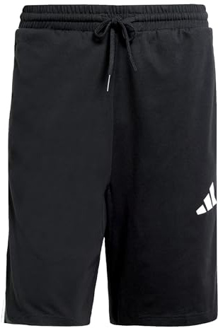 adidas Herren Essentials Three Stripes Single Jersey Short 10IN, Black/White, S