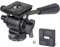 EVUMO V1S Fluid Head, Tripod Fluid Head Pan Tilt Head, 360° Panorama Compact Video Tripod Head, Video Head for DSLR, Camcorder, with 2 Quick Release Plates & Detachable Handle, Max Load 11 lbs/5 kg