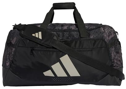 adidas Unisex Training Defender Graphic Duffle Bag MEDIUM, Black/Wonder Alumina, One Size