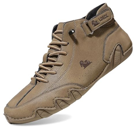 Chaussures pieds nus - Imperméables - Soulagement de la douleur - Chaussures pieds nus - En cuir - Pour homme - Imperméables et respirantes - Chaussures de loisirs d'extérieur, 1 brun, 44 EU Large