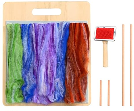 Ysislybin Tavola per Miscelare i Filati con Supporto Regolabile, Set di Spazzole per Cardare, Strumenti in Feltro per Miscelare i Colori, Organizzare Progetti di Feltro con Ago, Filatura e Bricolage