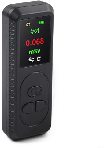 Geiger Counter Nuclear Radiation Detector for Ionizing Radiation Measurement, Beta Gamma X-Ray Monitor with Sound & Light Alarm, OLED(Black)