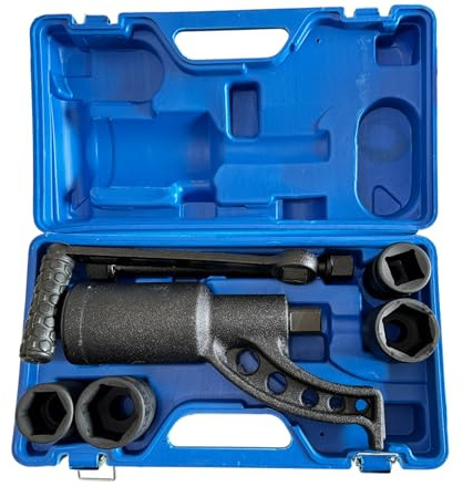 topolenashop - Moltiplicatore di Forza per Bulloni Ruote Camion, Trattori | Chiave Smontaggio Pesante 1:56 con 4 Bussole e Valigetta | Ideale per Autocarri, Mezzi Agricoli, Furgoni - Art. 07703
