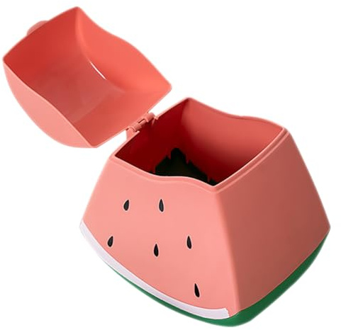 DIYEAH Cestino per la Spazzatura da Tavolo Piccolo in Plastica Coperchio a Ribalta Bidone per Rifiuti Domestici e Ufficio Contenitore Compatto per Camera da Letto e Bagno