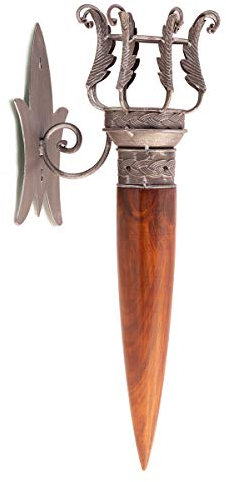 Antikas | Fackel aus Massivholz und geschmiedeten Metall | stilvoller Wandkerzenhalter | mittelalterliche Burgfackel