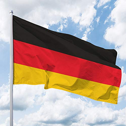 Deutschland Flagge 200 x 335 cm - für Fahnenmast, Deutschlandfahne aus reißfestem Fahnen-Polyester-Stoff, Hissfahne wetterfest und UV-beständig