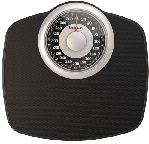 Adamson A25 Scales for Body Weight - Up to 400 LB - New - 5.3 Dial on 12.4 x 10.2 Platform - Anti-Skid Rubber Surface - Bathroom Scale Analog - Durable with 20-Year Assurance