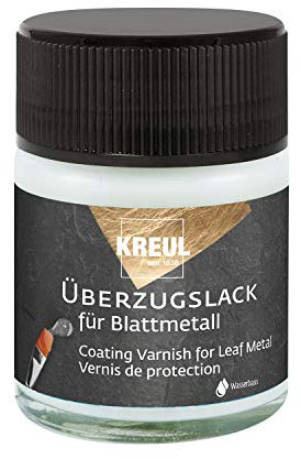 SELVA Überzugslack für Blattgold/Blattmetall, 50 ml, hochglänzender, transparenter Schutzlack auf Wasserbasis