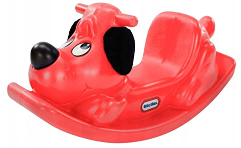 Little Tikes Rocking horse, active play for toddlers, one-face handles with grip and stable saddle for safety, robust construction, dog, red