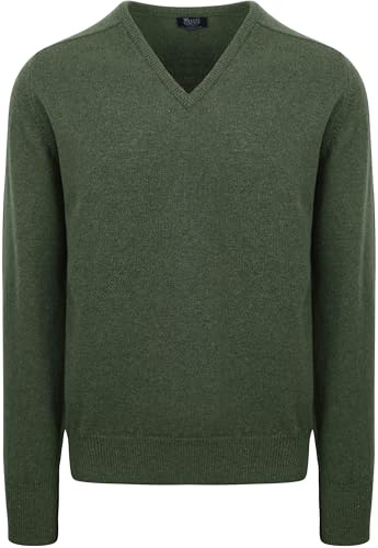 William Lockie V-Auschnitt Maglione lana d'agnello verde – Uomo – Abbigliamento – Taglia Regular Fit – 7092 HF V-Neck DF Rosemary/245, Verde scuro,verde, XL