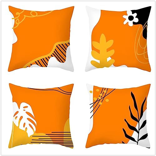 ZANHOG 4Er Set Kissenbezug 65x65cm Samt Kissenbezüge Gelb Weiß Dekorative Kissenhülle mit Vertecktem Reißverschluss Outdoor Kissenhuellen für Sofakissen Schlafzimmer Wohnzimmer