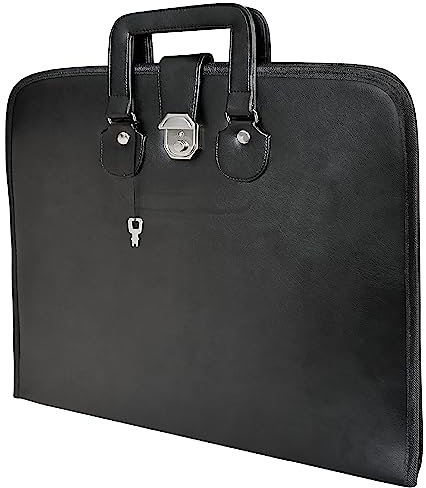 THE MASONIC COLLECTION Master Mason MM Regalia Mallette Style porte-documents souple – Cuir synthétique – Résistant à l'eau et durable – Cadeau pour homme