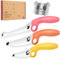 ZLemma Kindermesser Set 4-teiligs mit Lernring & Panda Fingerschutz, Kinderkitchen Kindermesser Set Hund, Edelstahl-Rosa