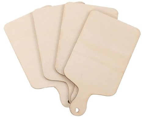 Garneck 4pcs Interactive Mini Wooden Chopping Boards DIY Graffiti Toy for Boy Girl Safe Household Craft Wood for Creative Play and Activities