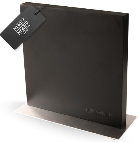Moritz & Moritz Bloque magnético para cuchillos negro – Soporte magnético para cuchillos con fuerte agarre – Soporte estable para cuchillos de cocina, moderno y ahorra espacio – Bloque de cuchillos