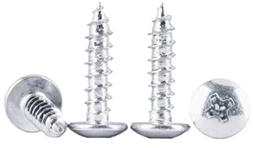 20/50/100/200 Uds. Tornillos autorroscantes de cabeza plana grande cruzada chapada en Zinc blanco de acero al carbono tornillos de madera con cabeza de seta(12mm,M3 (200PCS))