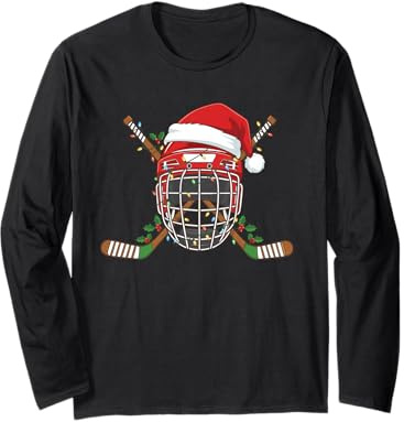 Casque de Hockey sur Glace de Noël pour Hommes, garçons, Enfants, Adolescents Manche Longue