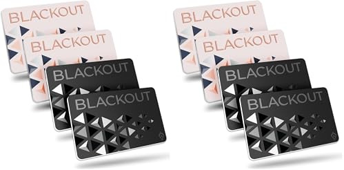 AKIELO Blackout RFID Blocking Card (8 Pack) – Ultra Thin Anti Theft Credit Card Protector – Ultimate Bank Card Blocker for Contactless Cards and Wallets (Black & Blush Edition - 8 Pack)