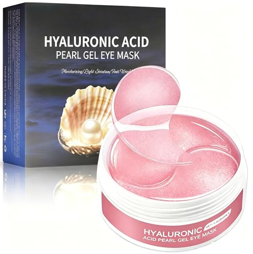 Masque Anti Cernes, Masque pour les yeux à l'acide hyaluronique, Nourrit et lisse le contour des yeux, Réduire les ridules （Rose）