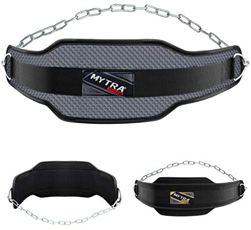 Mytra Fusion Neoprene Dip Belt for Bodybuilding, Weightlifting, Deadlifting, Powerlifting (Grey)