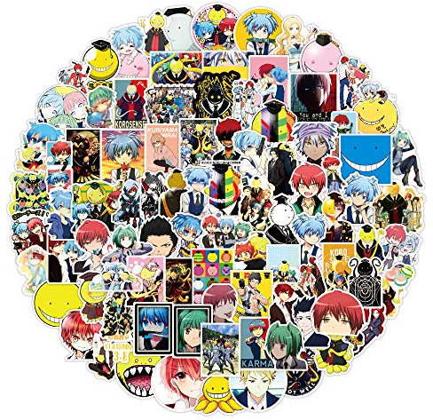 Confezione di adesivi Assassination Classroom 50 pezzi, adesivi in ​​vinile per bottiglie d'acqua, notebook, skateboard, regalo per adulti, bambini, adolescenti