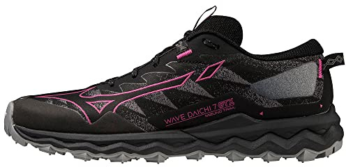 Mizuno Wave Daichi 7 Gtx Zapatillas para carreras de montaña para Mujer, Negro (Black/Fuchsia Fedora/Quiet Shade), 38.5 EU
